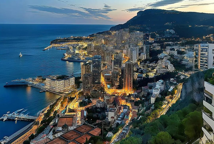 Monte Carlo casino and city lights
