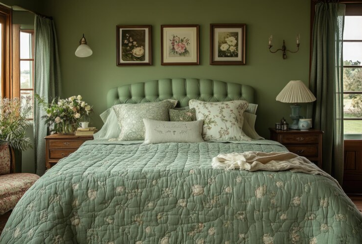 Sage green bedroom decoration ideas