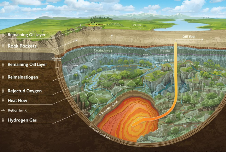 Underground oil turning into hydrogen